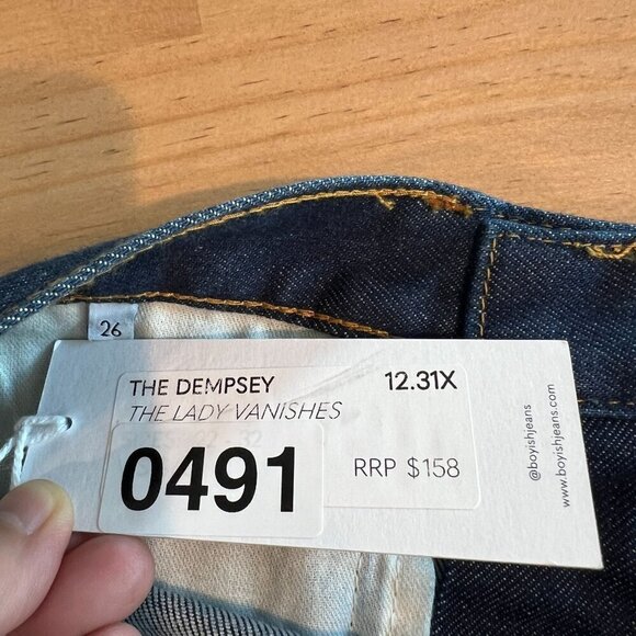 Boyish THE DEMPSEY Denim High Rise Slim Straight Sz 26 in THE LADY VANISHES - Picture 7 of 10